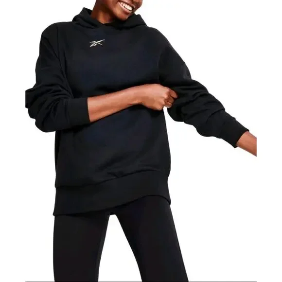 Reebok Women's Sz M Lux 24k Gold Fleece Sweatshirt Hoodie Winter C12-9 - Picture 1 of 10